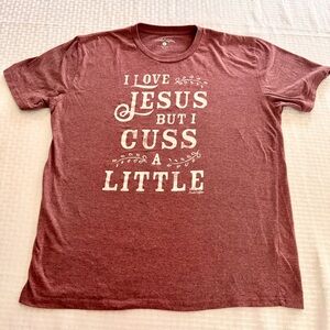 Lincoln Outfitters Jesus Cuss A Little Tee Graphic Shirt Large